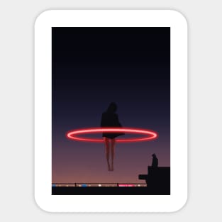 Girl in the Red Ring Sticker